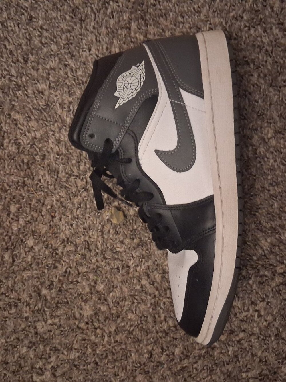 Jordan 1 Mid Black White Iron Grey Size Mens 10.5 - Picture 7 of 10